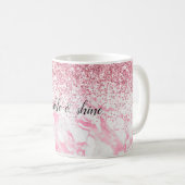 Mug Parties scintillant Marbre blanc rose (Devant droit)