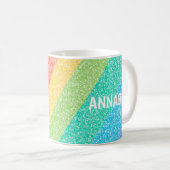 Mug Parties scintillant mignonne Arc-en-ciel rayures c (Devant droit)