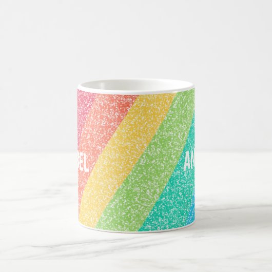 Mug Parties scintillant mignonne Arc-en-ciel rayures c (Centre)
