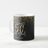 Mug parties scintillant moderne 50e anniversaire noir  (Devant gauche)