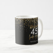 Mug Parties scintillant moderne noir et or café 45h an (Devant droit)