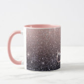 Mug Parties scintillant moderne noire et rose Étincell (Gauche)