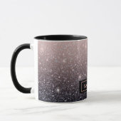 Mug Parties scintillant moderne noire et rose Étincell (Gauche)