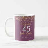 Mug Parties scintillant moderne violet or 45h annivers (Gauche)