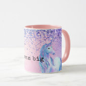 Mug Parties scintillant Ombre rose violet Unicorn (Devant droit)