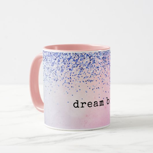 Mug Parties scintillant Ombre rose violet Unicorn (Devant gauche)