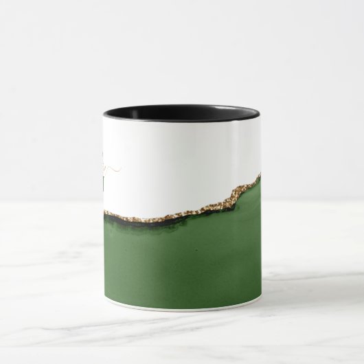 Mug Parties scintillant or et Agate vert Nom du monogr (Centre)