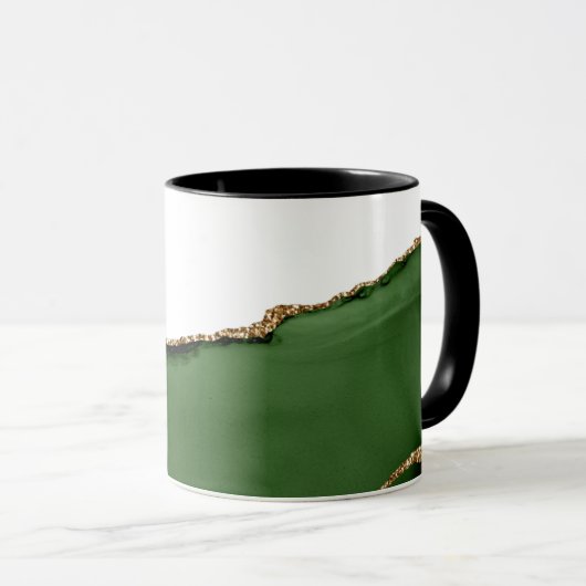 Mug Parties scintillant or et Agate vert Nom du monogr (Devant droit)