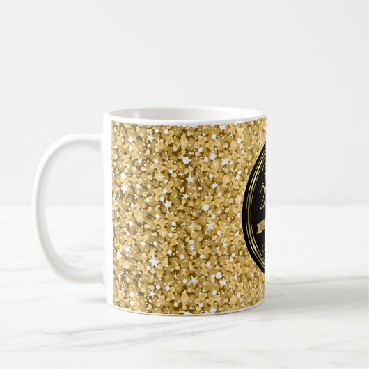 Mug Parties scintillant Or Et Cercle Or Noir (Gauche)