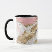 Mug Parties scintillant or Marbre blanc rose (Gauche)