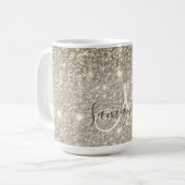 Mug Parties scintillant Or moderne étincelles Nom pers (Devant gauche)