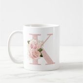 Mug Parties scintillant or Rose pâle  Floral Monogramm (Gauche)