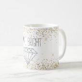 Mug Parties scintillant or Silver Diamond brillant (Devant droit)