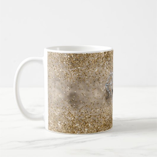 Mug Parties scintillant or Silver Diamond brillant (Gauche)