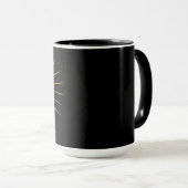 Mug Parties scintillant or texture soleil sur noir (Devant droit)
