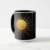 Mug Parties scintillant or texture soleil sur noir (Devant gauche)