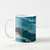 Mug Parties scintillant or turquoise Aqua Blue Agate (Gauche)