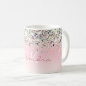 Mug Parties scintillant pourpre brillant Monogrammé Gi (Devant droit)