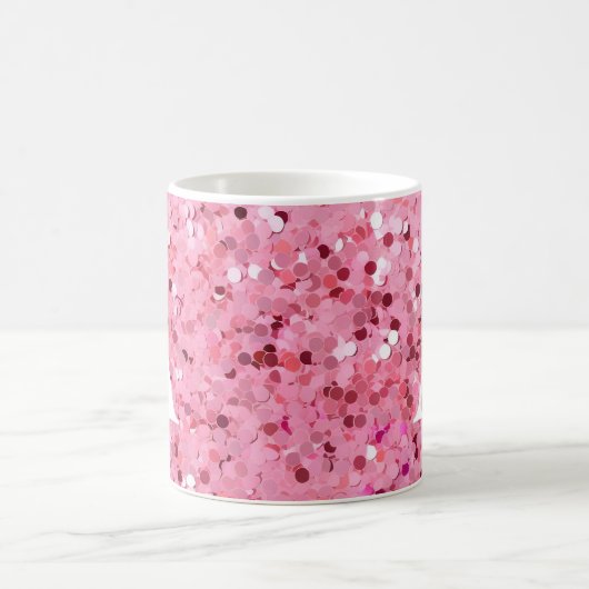 Mug Parties scintillant rose avec initiale (Centre)