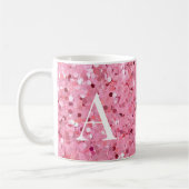 Mug Parties scintillant rose avec initiale (Gauche)