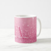 Mug Parties scintillant rose avec initiales person (Devant droit)