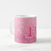 Mug Parties scintillant rose avec initiales person (Devant gauche)