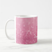 Mug Parties scintillant rose avec initiales person (Gauche)