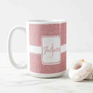 Mug Parties scintillant rose Boug de café personnalisé