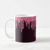 Mug Parties scintillant rose Bourgogne gouttes de nom (Gauche)