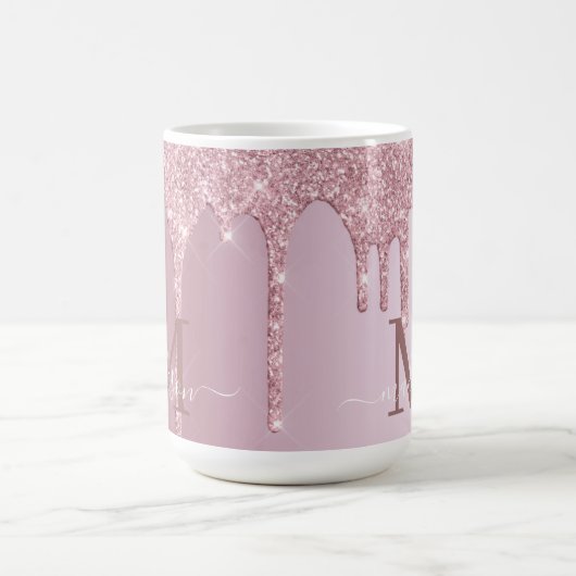 Mug Parties scintillant Rose d'or Luxe  Monogramme (Centre)