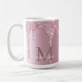 Mug Parties scintillant Rose d'or Luxe  Monogramme (Gauche)