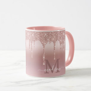 Mug Parties scintillant Rose d'or Luxe Monogramme