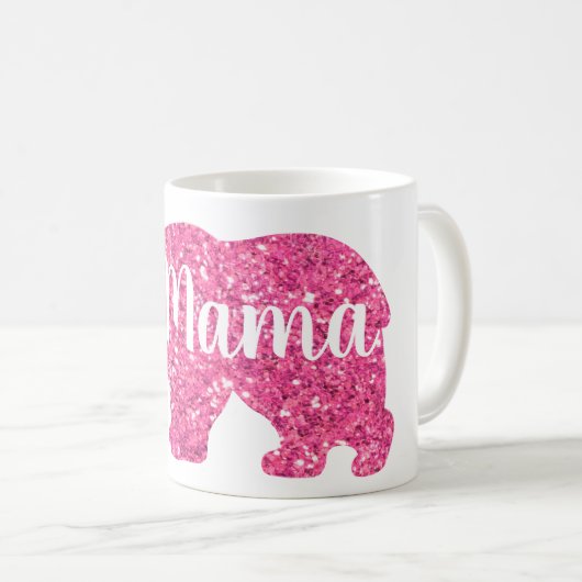 Mug Parties scintillant rose étincelante Design de l'o (Devant droit)