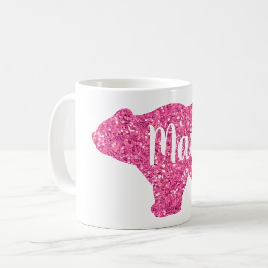 Mug Parties scintillant rose étincelante Design de l'o (Devant gauche)