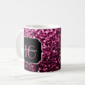 Mug Parties scintillant rose foncé brillant étincelant (Devant gauche)