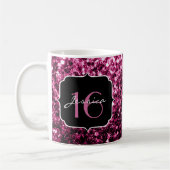 Mug Parties scintillant rose foncé brillant étincelant (Gauche)