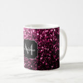 Mug Parties scintillant rose foncé brillant scintille (Devant droit)