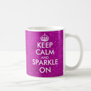 Mug parties scintillant rose Gardez le calme et étinc