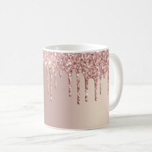 Mug Parties scintillant rose Gold Blush Éclairage Déch (Devant droit)