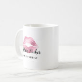 Mug Parties scintillant rose Kiss Lips Artiste de maqu (Devant gauche)