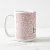 Mug Parties scintillant rose moderne étincelles Nom pe (Gauche)