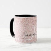 Mug Parties scintillant rose moderne étincelles Nom pe (Devant gauche)