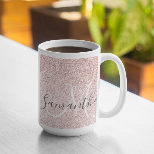 Mug Parties scintillant rose moderne étincelles Nom pe