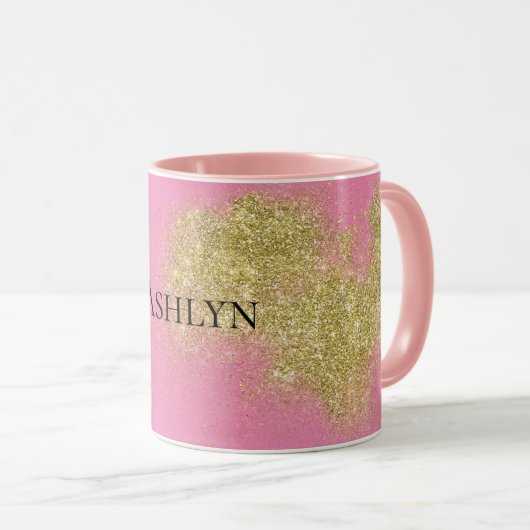 Mug Parties scintillant rose or brillant (Devant droit)