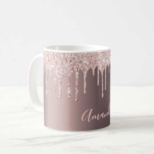 Mug parties scintillant rose or gouttes caffe latte no (Devant gauche)
