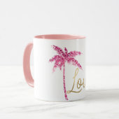 Mug Parties scintillant rose Palm Tree Gold Love (Devant gauche)