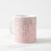 Mug Parties scintillant rose vif gouttes brillant mono (Devant gauche)