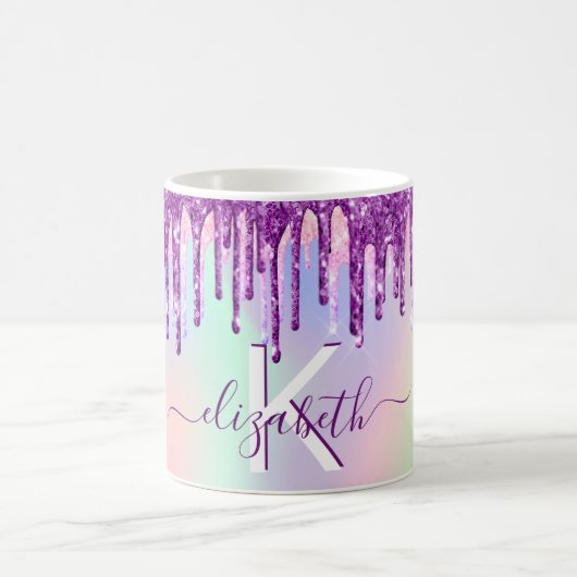 Mug Parties scintillant rose violet gouttes holographi (Centre)