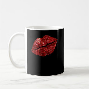 Mug Parties scintillant rouge baiseuse, lèvres baiser 