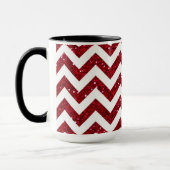 Mug Parties scintillant rouge foncé Chevron Motif (Gauche)